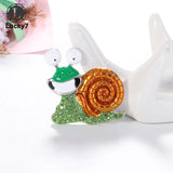 Rhinestone Cartoon Snail Brooch, Exaggerated Animal Pin