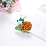 Rhinestone Cartoon Snail Brooch, Exaggerated Animal Pin