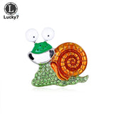 Rhinestone Cartoon Snail Brooch, Exaggerated Animal Pin