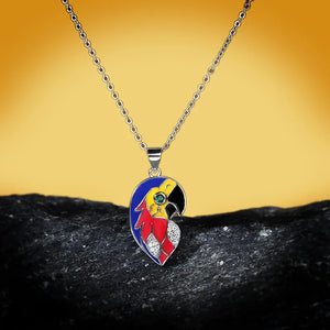 Parrot Pendant Enamel 925 Silver Necklace for Women