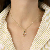 Snake Zircon Dangle Necklaces Copper Plated Minimalist Wedding Jewelry