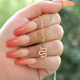 Snake Zircon Dangle Necklaces Copper Plated Minimalist Wedding Jewelry