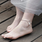 Adjustable Silver Bell Ring Anklet for Girls