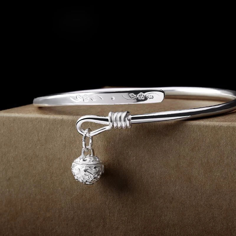Female Adjustable Silver Bell Ring Anklet