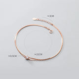 Silver 925 Anklet Double Layer Zircon Foot Bracelet