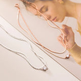 Silver 925 Anklet Double Layer Zircon Foot Bracelet