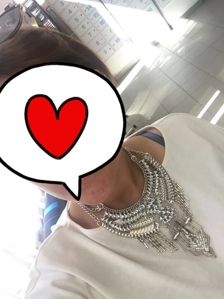 Antique Crystal Gem Choker Bridal Rhinestone Vintage Maxi Statement Necklace