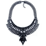 Antique Crystal Gem Choker Bridal Rhinestone Vintage Maxi Statement Necklace