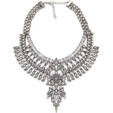 Antique Crystal Gem Choker Bridal Rhinestone Vintage Maxi Statement Necklace