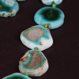 Green Crack Agates Slab Nugget Beads, Natural Stone Gems Slice Pendants