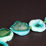 Green Crack Agates Slab Nugget Beads, Natural Stone Gems Slice Pendants
