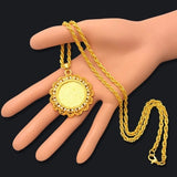 Arab Muslim Round Pendant Necklace Women's Accessories