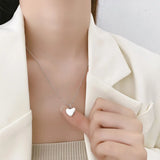 Heart Shape Pendant Necklace S925 Silver Jewelry