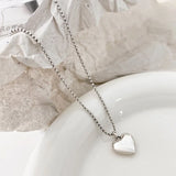 Heart Shape Pendant Necklace S925 Silver Jewelry