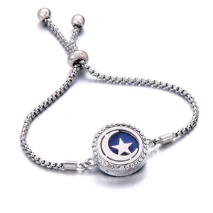 Moon star Aroma diffuser bracelet rhinestone Crystal Bracelet