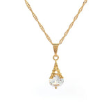 Golden Plated CZ Pagoda Necklace Jewelry For Women