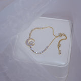 Real Plated Diamond Zircon Star Moon Bracelet Female Ins Style
