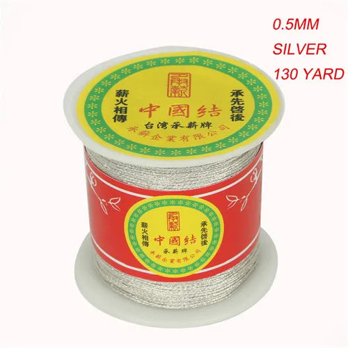 Gold/Silver Tone Cord Chinese Knot Cord Beading Thread String DIY Jewlery Craft