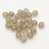 Bronzing Effect Round Stripe Beads for DIY Jewelry, 10/12mm