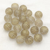 Bronzing Effect Round Stripe Beads for DIY Jewelry, 10/12mm