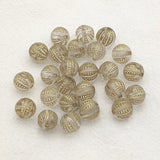 Bronzing Effect Round Stripe Beads for DIY Jewelry, 10/12mm