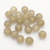 Bronzing Effect Round Stripe Beads for DIY Jewelry, 10/12mm
