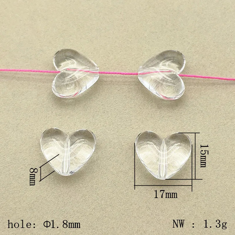 10/13/15mm Clear Acrylic Heart Beads DIY Jewelry Findings