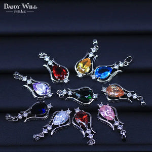 Europe Style Women's Cubic Zircon Pendant Necklace with 10 Colors