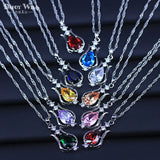 Europe Style Women's Cubic Zircon Pendant Necklace with 10 Colors