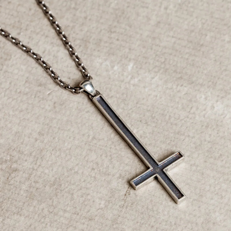 925 Sterling Silver Big Cross Pendant Necklace Hip Hop Jewelry