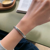 925 Sterling Silver Cross Bangle Gift for Her