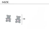 925 Sterling Silver Bear Crystal Stud Earrings for Girls