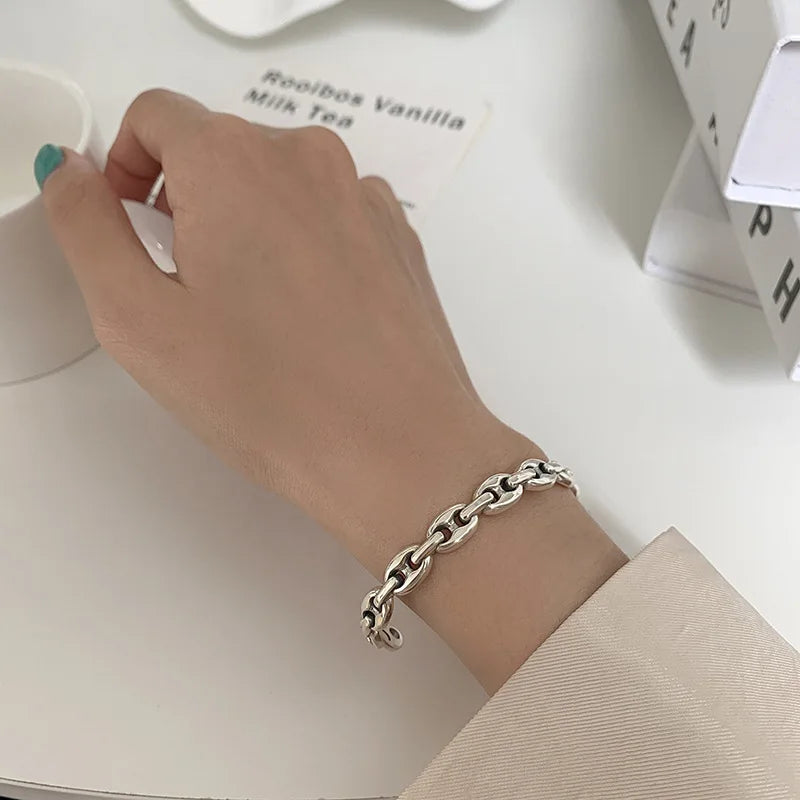 925 Silver Hip Hop Bangle Jewelry Gift For Girlfriend Birthday