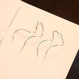 925 Sterling Silver Wave Line Long Earrings for Women