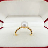 Natural Pearl Ring 14k Filled Zircon Jewelry Gift