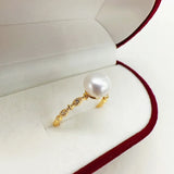 Natural Pearl Ring 14k Filled Zircon Jewelry Gift