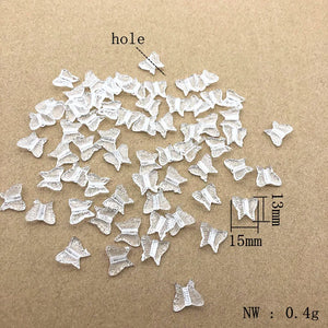 1000pcs Clear Acrylic Butterfly Beads For Jewelry DIY Parts