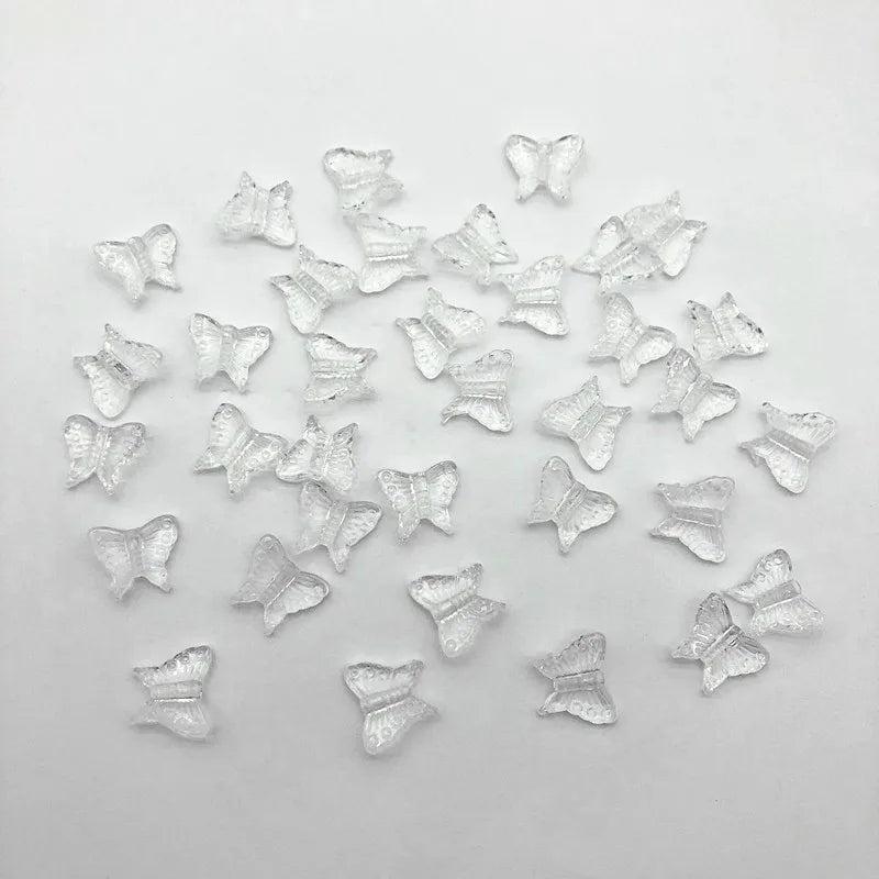 1000pcs Clear Acrylic Butterfly Beads For Jewelry DIY Parts