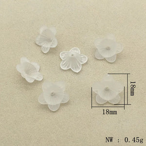 1000pcs Clear Flower Frosted Beads for Jewelry DIY, Findings & Components