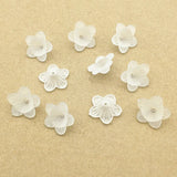 1000pcs Clear Flower Frosted Beads for Jewelry DIY, Findings & Components