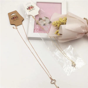 100Pcs 12x4.5cm Necklace Cards With Love Flowers
