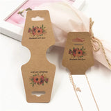 100Pcs 12x4.5cm Necklace Cards With Love Flowers