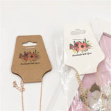 100Pcs 12x4.5cm Necklace Cards With Love Flowers