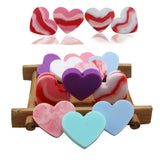 100Pcs Rainbow Heart Silicone Beads DIY Necklace
