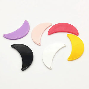 100pcs Moon Shape Charm for DIY Jewelry, Acrylic Necklace/Earring Parts