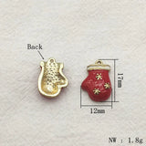 100pcs Christmas Pendants Sock Glove Hat Charm DIY Jewelry Findings
