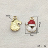 100pcs Christmas Santa Claus Enamel Charm Pendant for DIY Jewelry