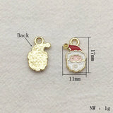 100pcs Christmas Santa Claus Enamel Charm Pendant for DIY Jewelry