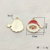 100pcs Christmas Santa Claus Enamel Charm Pendant for DIY Jewelry