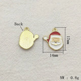 100pcs Christmas Santa Claus Enamel Charm Pendant for DIY Jewelry